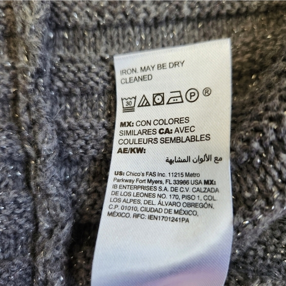 Chico's Size LG (2) Gray Sleeveless Long Open Cardigan - Picture 9 of 13